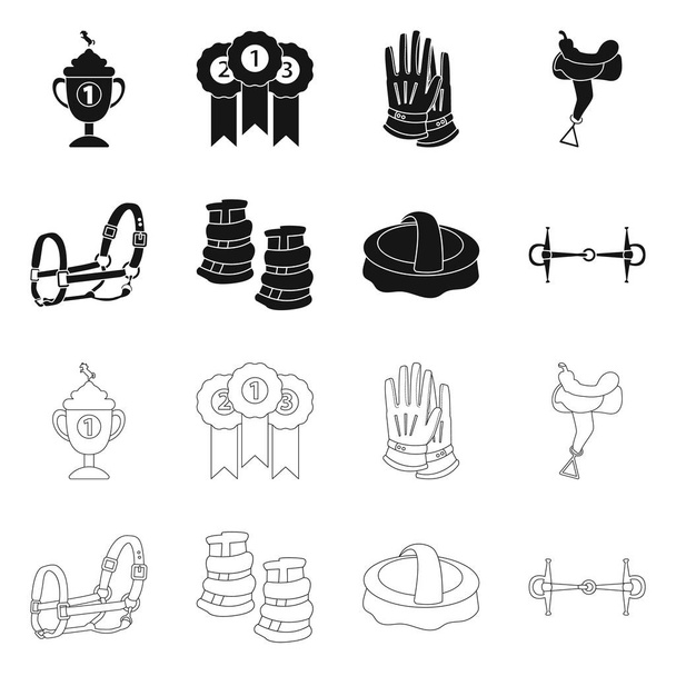 Vector design of equipment and riding logo. Set of equipment and competition vector icon for stock. - Vektör, Görsel