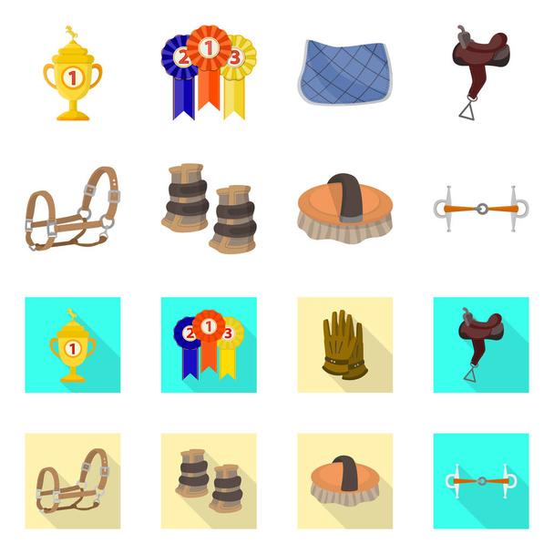 Vector illustration of equipment and riding symbol. Collection of equipment and competition vector icon for stock. - Вектор,изображение