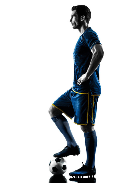 soccer player man silhouette isolated - Fotó, kép
