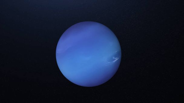 Abstraktní modrá planeta rtuti rotující v temném nekonečném vesmíru, bezešvé smyčky. Animace. Krásná modrá koule se otáčí pod slunečním světlem mezi hvězdami. - Fotografie, Obrázek