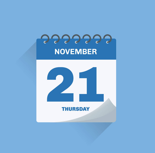 Day calendar with date November 21. - Vector, Imagen