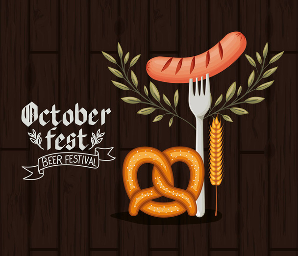 Diseño Oktoberfest, ilustración del Festival de la Cerveza
 - Vector, Imagen