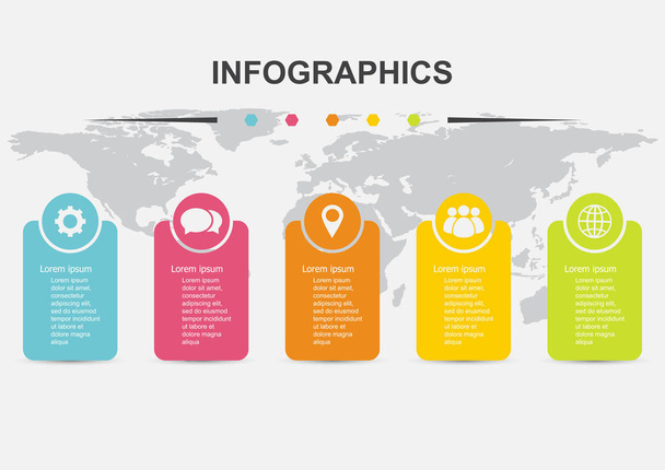Yansıtıcı ile infografik tasarım şablonu regtangle afiş - Vektör, Görsel