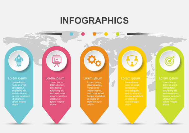 Infograficzny szablon projektu do prezentacji biznesowej - Wektor, obraz