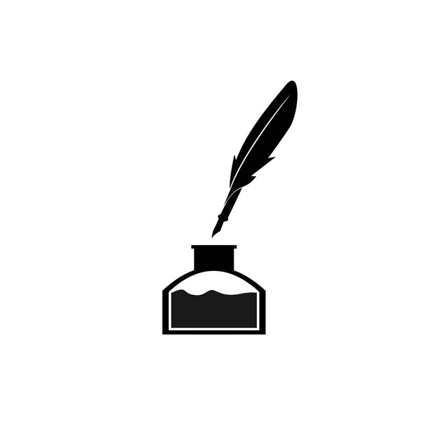 Plume stylo encre et bouteille d'encre icône illustration isolé vecteur signe symbole
 - Vecteur, image