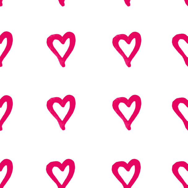 Cute doodle style hearts seamless pattern. Valentine's Day - Photo, Image