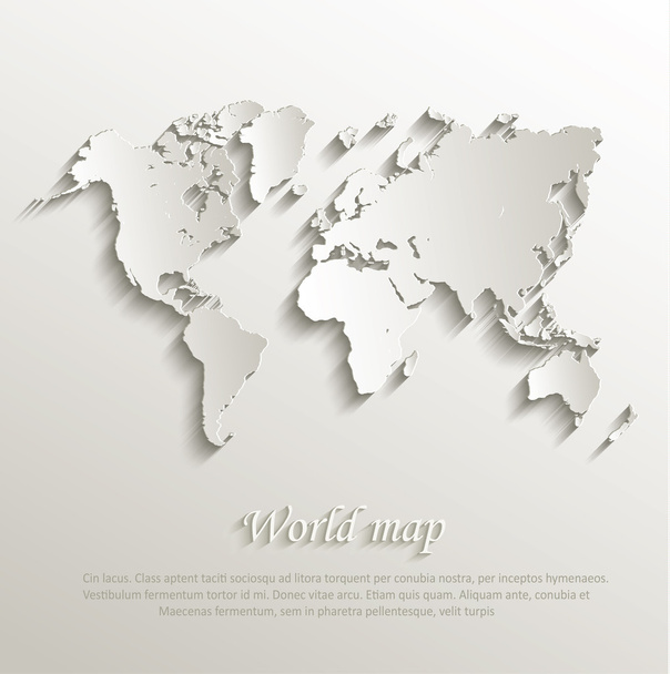 Vector World map card paper 3D nature - Vector, Image