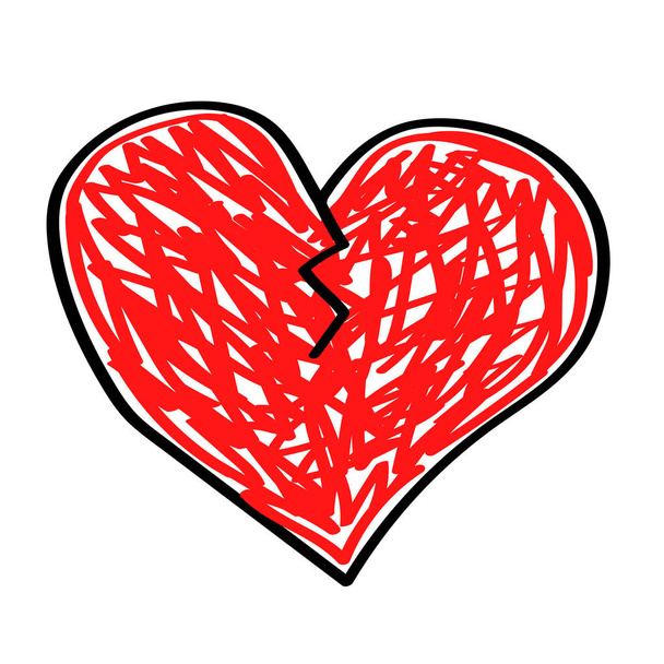 Red Heartbreak Broken Heart Divorce Flat Stock Vector (Royalty Free)  442682449