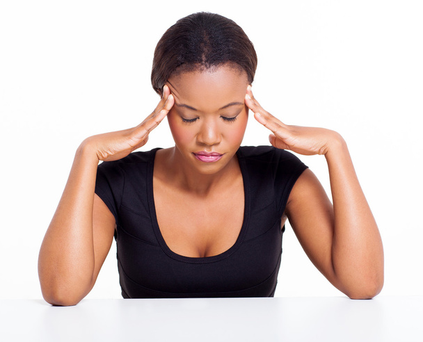 young black woman having headache - Foto, afbeelding