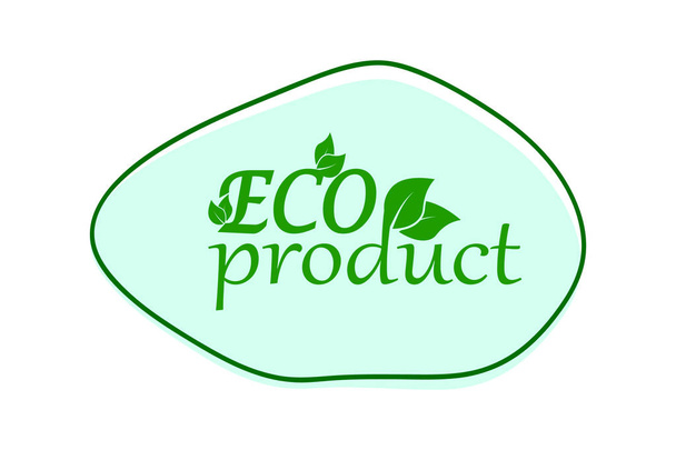 eco banner levél, zöld keret zöld szöveggel, vektor illusztráció - Vektor, kép