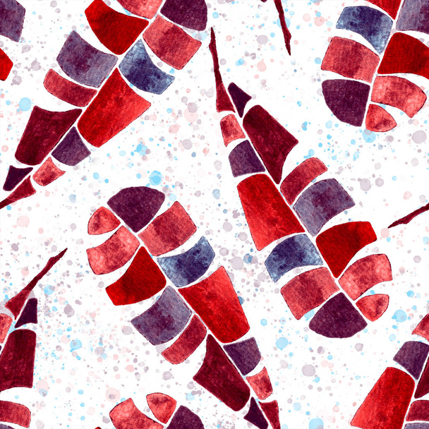 Tropical seamless pattern. Watercolor naive palm l - Фото, изображение