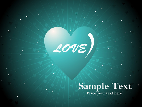 Green heart with love text - Вектор,изображение