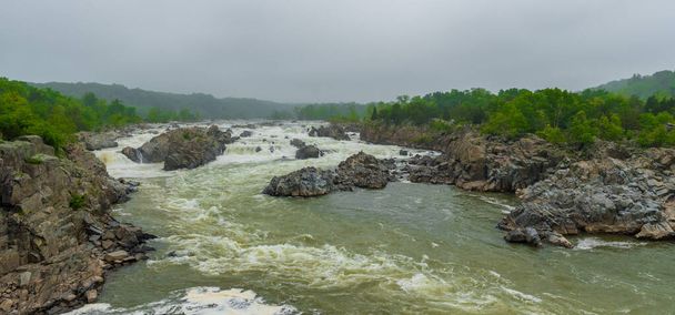 Great Falls National Park on a stormy overcast day - Photo, Image