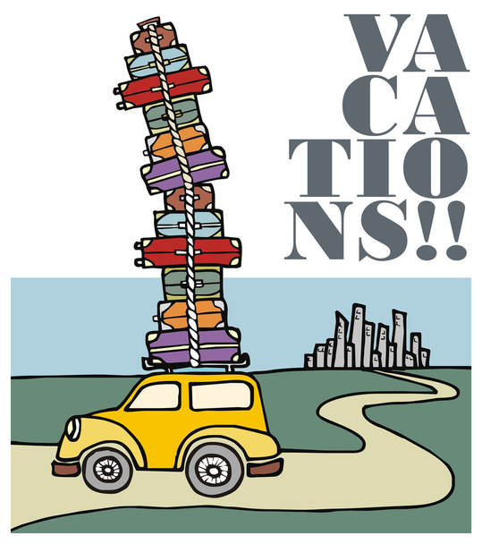 Vacations: running away from the city. - Vector, imagen