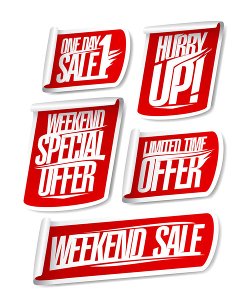 Vente d'un jour, offre spéciale week-end, offre limitée dans le temps, dépêchez-vous, vente week-end
 - Vecteur, image
