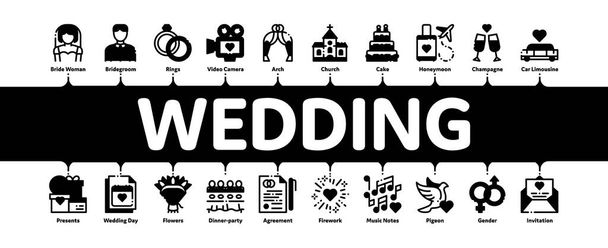 Banner vettoriale infografico minimo per matrimoni
 - Vettoriali, immagini