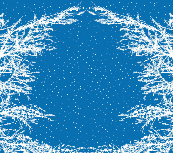Vector background with frame of frozen fir branches - Vector, Image