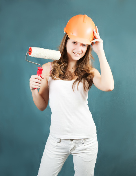 Female house painters with paint roller - Photo, Image