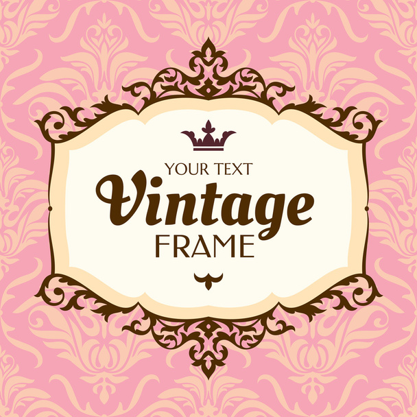 Vintage floral frame - Vektori, kuva