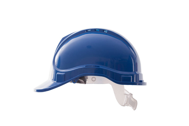 Шлем безопасности синий изолированный на белом фоне
 - Фото, изображение