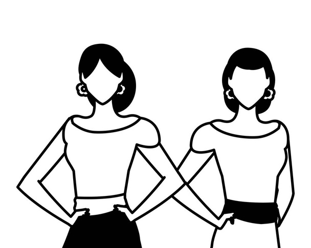 Isolated mexican women vector design - ベクター画像