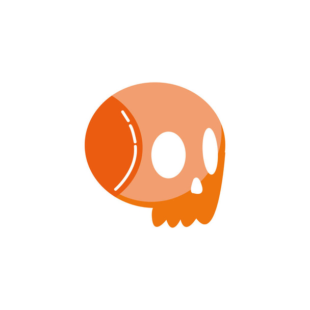 Lebka na Halloween samostatná ikona - Vektor, obrázek