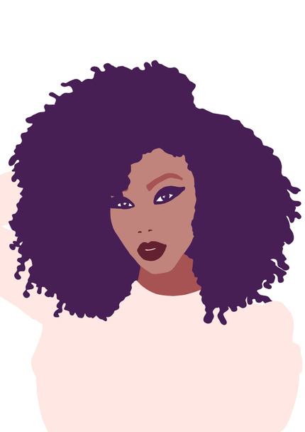 Africano americano mulher com afro cabelo ilustração
 - Foto, Imagem