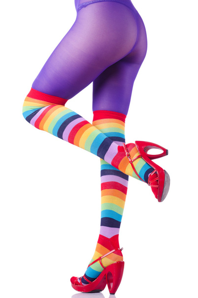 πολύχρωμη ριγέ κάλτσες - Φωτογραφία, εικόνα