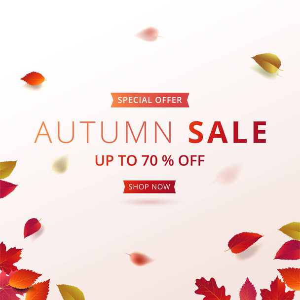 Autumn sale banner layout template - Vecteur, image