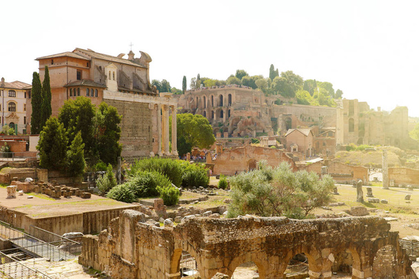 Стародавні руїни форуму в Римі (Італія).. - Фото, зображення