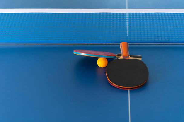 Table tennis racket and ball, Indoor sport activity - Fotografie, Obrázek