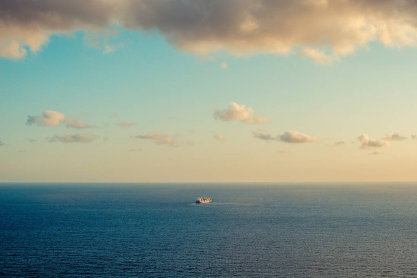 cargo ship in the sea - transport and shipping - Фото, изображение