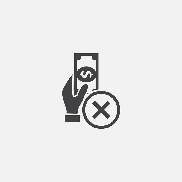 declined payment base icon. Simple sign illustration. declined payment symbol design. Can be used for web and mobile - Vector, Image