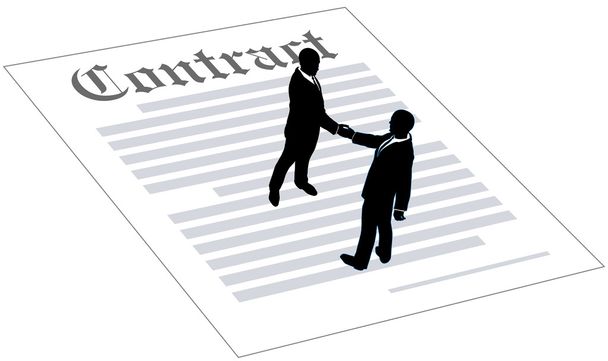 Contract business people sign agreement - Vector, Image