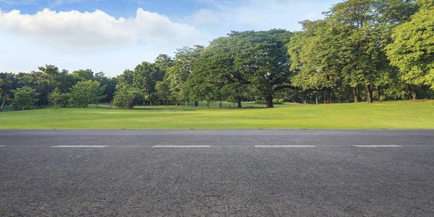 Tyhjä valtatie asfalttitie ja kaunis taivas maisemassa vihreä
  - Valokuva, kuva