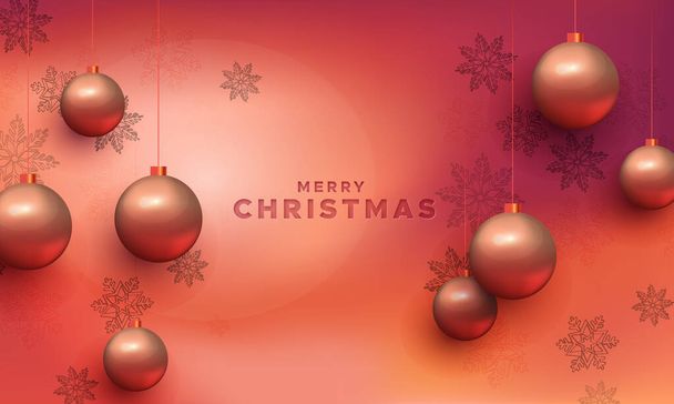 Feliz cartão de Natal de enfeites bugigangas de cobre
  - Vetor, Imagem