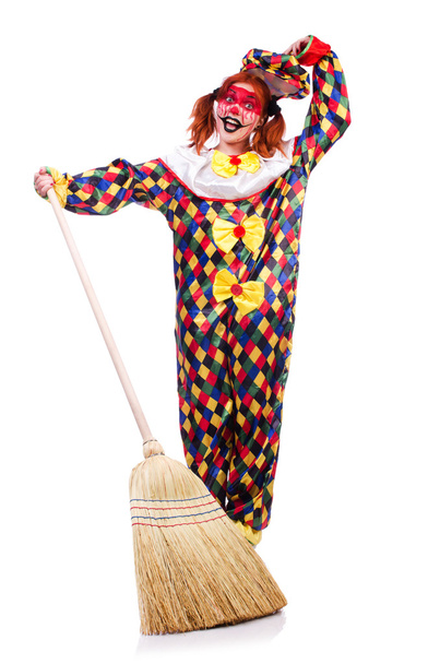 Clown with broom - Photo, Image