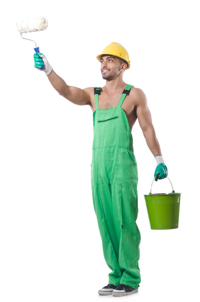 Painter in green coveralls - Photo, Image