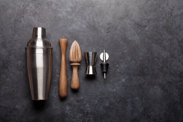 Cocktail utensils. Set of bar tools - Fotoğraf, Görsel