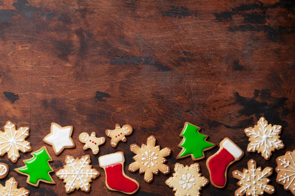 Christmas gingerbread cookies - Foto, Imagen