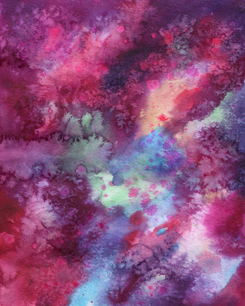 Watercolor texture, color like deep beautiful galaxy - Photo, Image