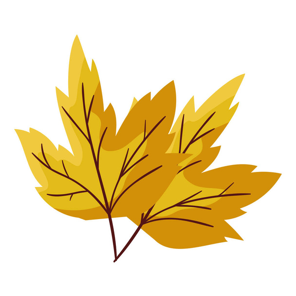 autumn leaf plant seasonal icon - Vector, Image