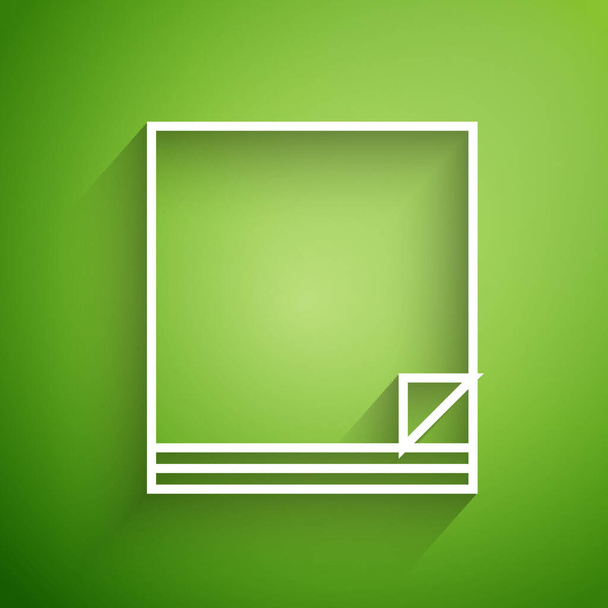 White line File document icon isolated on green background. Checklist icon. Business concept. Vector Illustration - ベクター画像