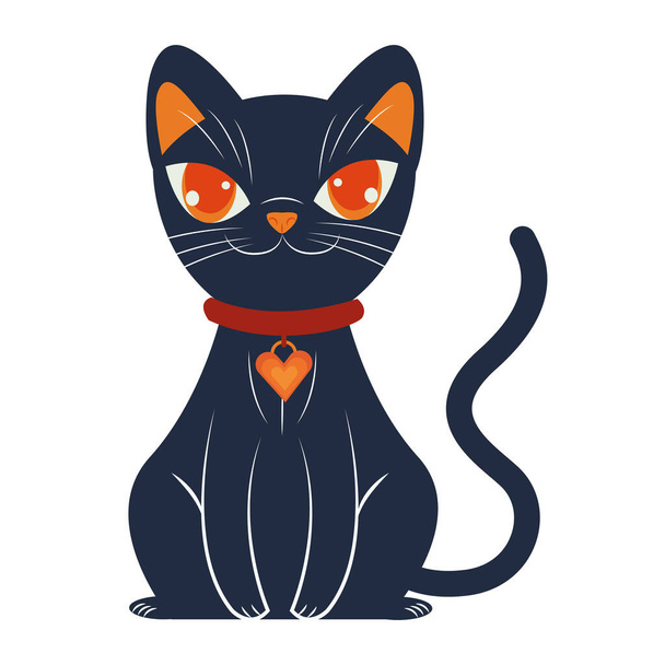 Halloween γάτα μασκότ εποχιακό εικονίδιο - Διάνυσμα, εικόνα