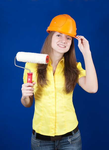 Girl with paint rollers - Photo, Image