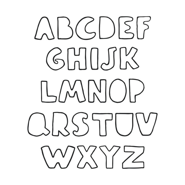 Positive black and white alphabet for children - Vettoriali, immagini