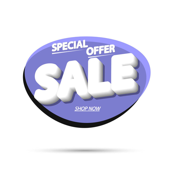 Sale bubble banner design template, fresh discount tag, special offer, app icon, vector illustration - Vecteur, image