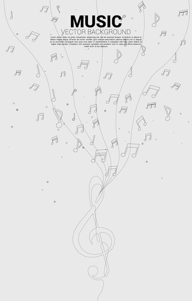 Flujo de baile de nota de melodía de música vectorial con una nota sol línea. Concepto de fondo para la canción y el tema del concierto
. - Vector, imagen