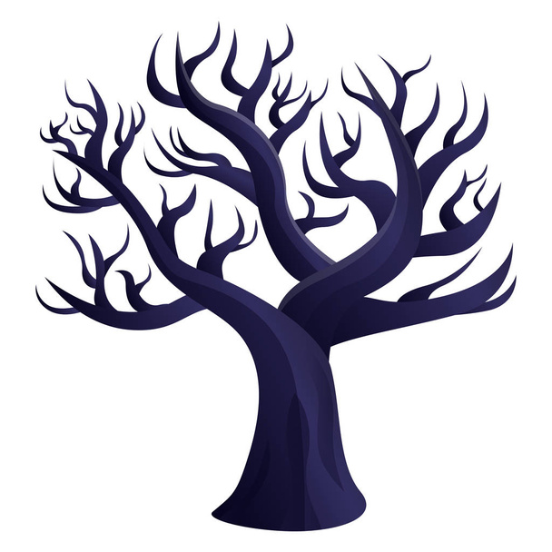 gloomy curved dry tree icon, vector illustration - Vector, Image