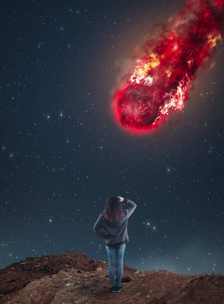 spadający meteor - Zdjęcie, obraz